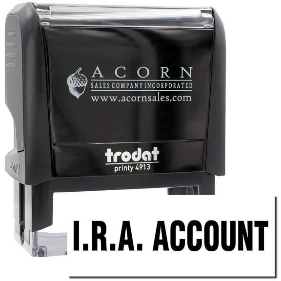 Large Self-Inking Ira Account Stamp, Trodat Printy 4913, Press and Print Stamping, Impression Size 7/8" x 2-1/4", Up to 10,000 Impressions - Black Ink