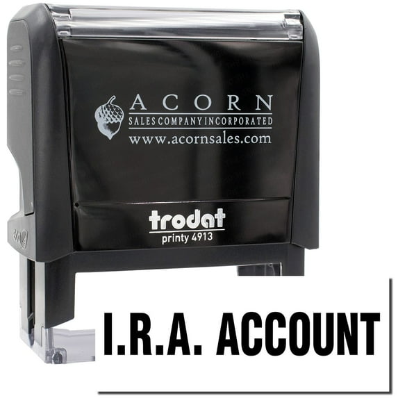 Large Self-Inking Ira Account Stamp, Trodat Printy 4913, Press and Print Stamping, Impression Size 7/8" x 2-1/4", Up to 10,000 Impressions - Black Ink