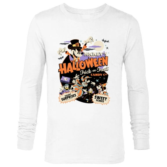 Disney Mickey’s Halloween Trick or Treat Candy Co. - Long Sleeve T-Shirt for Men - Customized-White