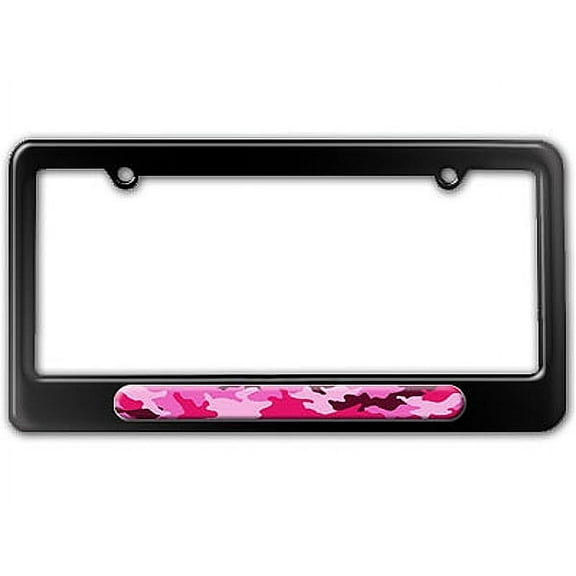 Camouflage Pink Print - Military License Plate Frame