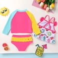 thumbnail image 5 of Tiny Cutey Toddler Girl Swimsuit Baby Long Sleeve Rashguard Top and Tankini Bathing Suit 3 Piece Set for 6-12 Months, 5 of 7