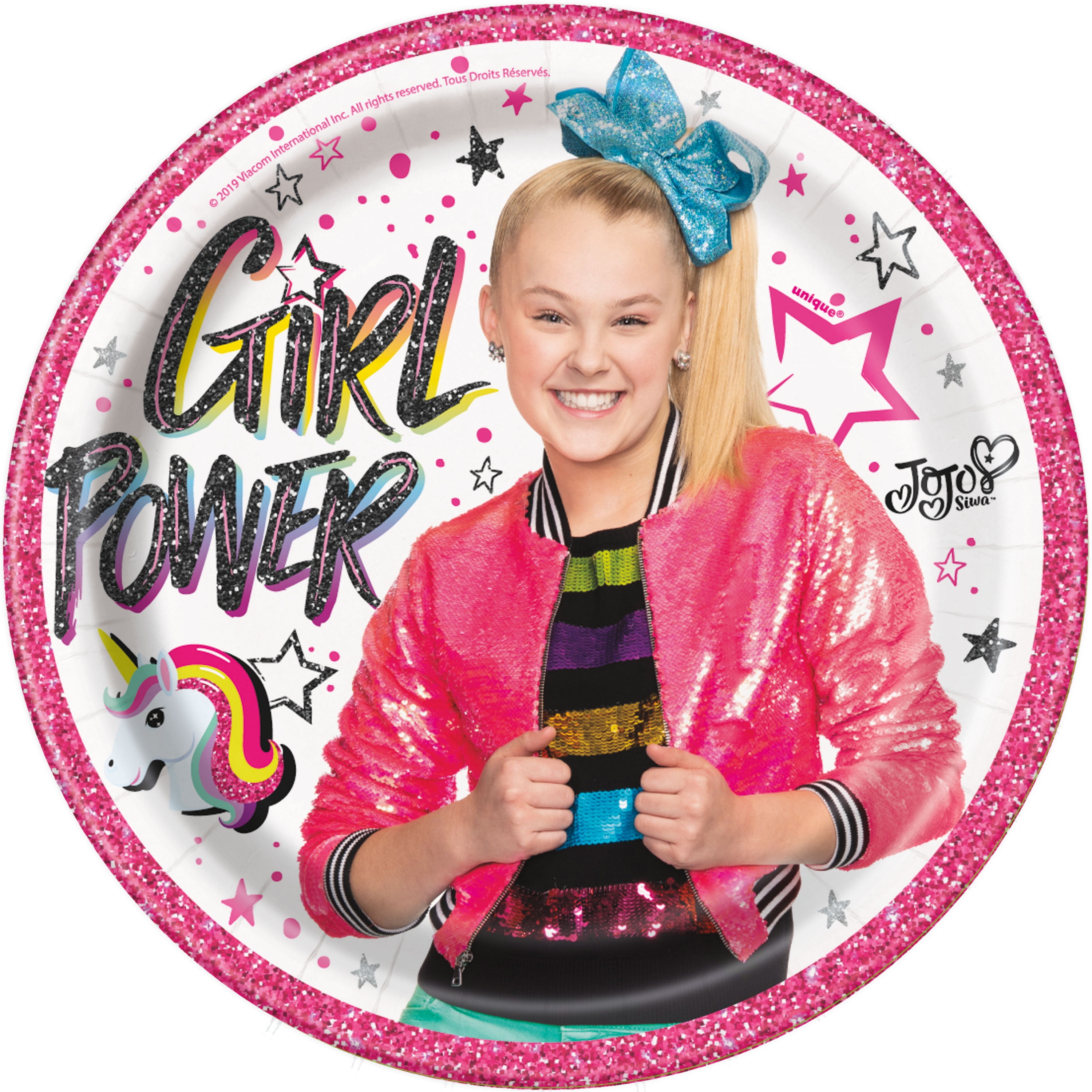 JoJo Siwa Paper Dessert Plates, 7in, 24ct - Walmart.com - Walmart.com