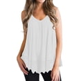 thumbnail image 1 of Camiseta informal versátil con encaje y dobladillo de color sólido a la moda de verano para mujer Fridja  gh3487, 1 of 3