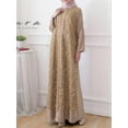 thumbnail image 5 of ZANZEA Women Muslim Kaftan Full Sleeve Lace Patchwork Casual Long Maxi Dress, 5 of 11