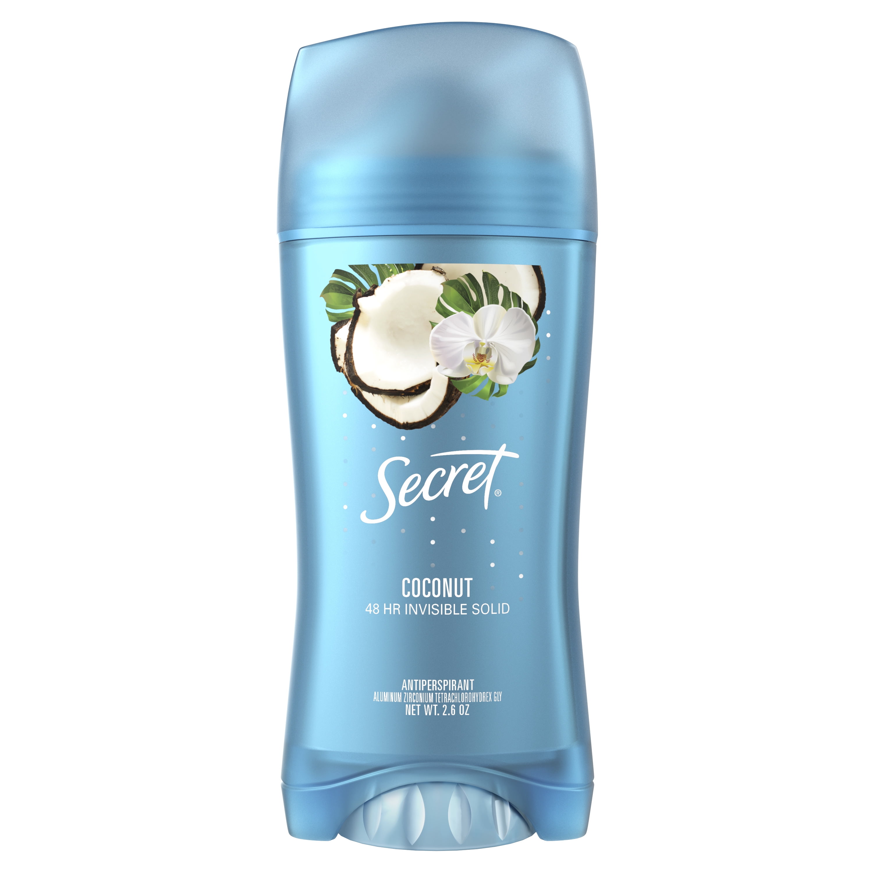 Secret Invisible Solid Antiperspirant and Deodorant, Coconut Scent, 2.6