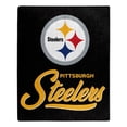 thumbnail image 1 of Caseys 9060427012 Couverture Design Signature Raschel Pittsburgh Steelers 50 x 60 Po, 1 of 15