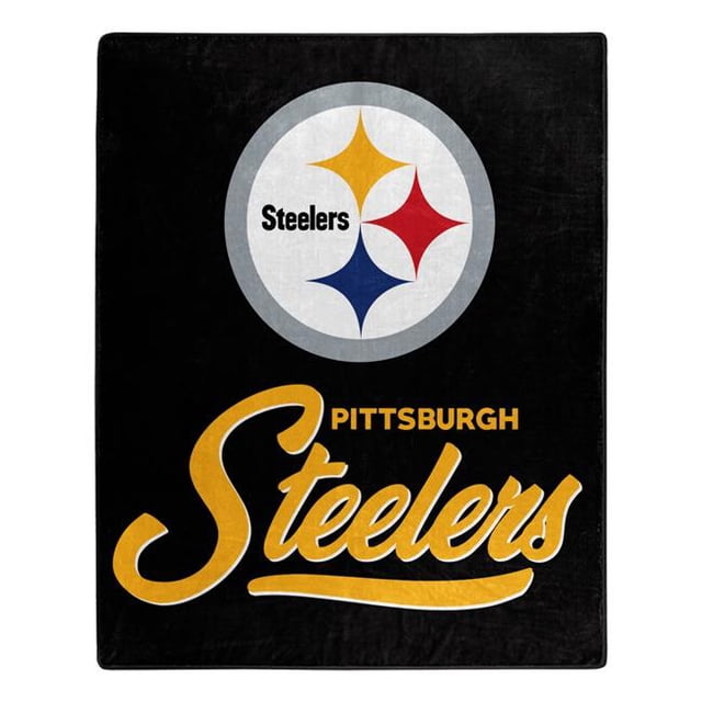 Caseys 9060427012 Couverture Design Signature Raschel Pittsburgh Steelers 50 x 60 Po