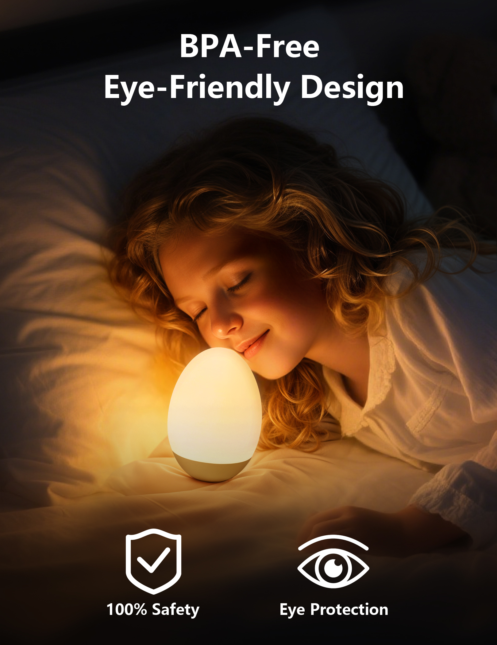 COSJM Egg-Shaped Baby Night Light, BPA Free photo 4