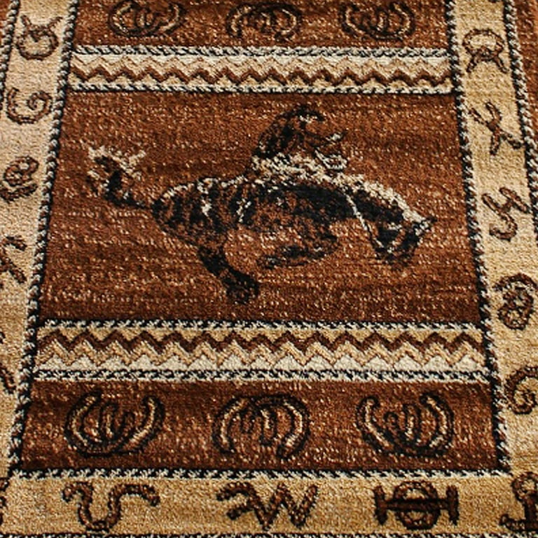  Cabin Style Area Rug, 3x4ft, Rustic Western Country
