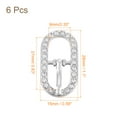 thumbnail image 2 of 6Pack Rhinestone Roller Buckles, 9mm Single Prong Belt Strap Adjuster, Silver, 2 of 4
