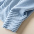 thumbnail image 4 of BXJX Girls Cardigan Sweaters, V Neck Casual Long Sleeve Button Down Fall Knit Layering Tops Light Blue Size 8-9 T, 4 of 5