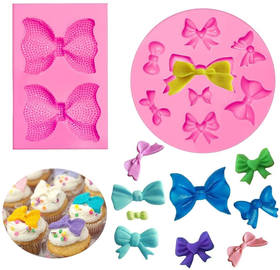 Longzang Small Bow Silicone Mold - FDA Food Grade For Cake Decorating, Fondant, Gum Paste, Clay