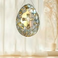 thumbnail image 6 of Easter Egg Suncatcher Stained Glass Style Window Hanging Decoration Gold and Pearl, 6 of 6