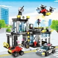 thumbnail image 5 of EP EXERCISE N PLAY Building Toy Set City Police Station 564 Pieces Command Center with Police Car Black, 5 of 8