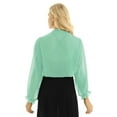 thumbnail image 2 of YEAHDOR Womens Chiffon Shrugs Short Sleeve Open Front Cropped Bolero Summer Casual Cardigan Light Green One Size, 2 of 7