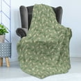 thumbnail image 4 of Flower Soft Flannel Fleece Blanket, Calla Flowers with Fresh Green Leaves Ornamental Arrangement Summer Foliage, Cozy Plush for Indoor and Outdoor Use, 70" x 90", Cream Reseda Green, by Ambesonne, 4 of 5
