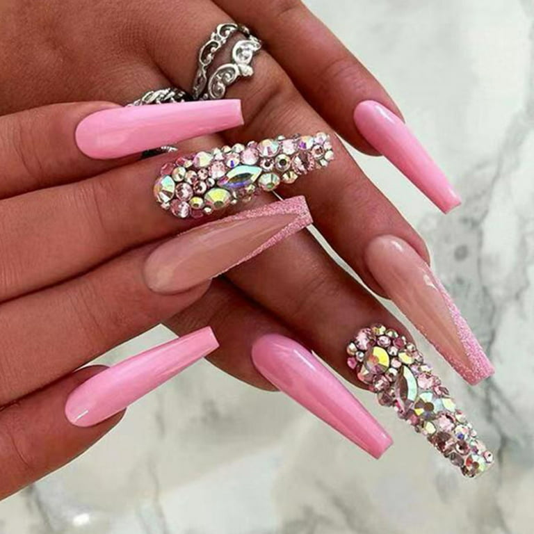 Pink Nail Rhinestone