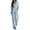 Blue, variant on XFeng Linen Blend Wide Leg Jumpsuit for Women, V Neck High Waist One Piece Outfit for Casual Summer Wear