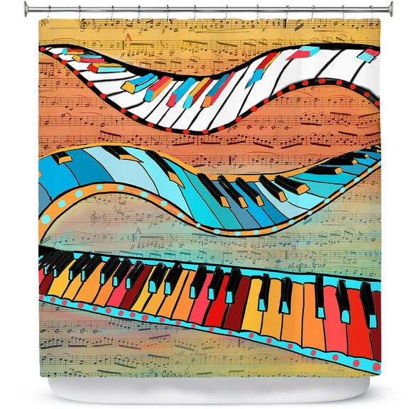 Shower Curtains 70" x 84" from DiaNoche Designs by Dora Ficher - Dancing Keys