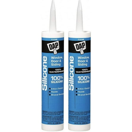 DAP Silicone Rubber Sealant, Clear, 9.8-oz., Pack of 2