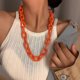 thumbnail image 2 of Collar de acrílico Yashi Gargantilla para mujer 24 pulgadas Naranja, 2 of 3