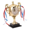 thumbnail image 1 of Decorative Alarm Clock, Trophy Model Settable Time Stable Base Plastic Exquisite Small Retro Clock  For Bedroom For Office Gold,Dark Gold, 1 of 8