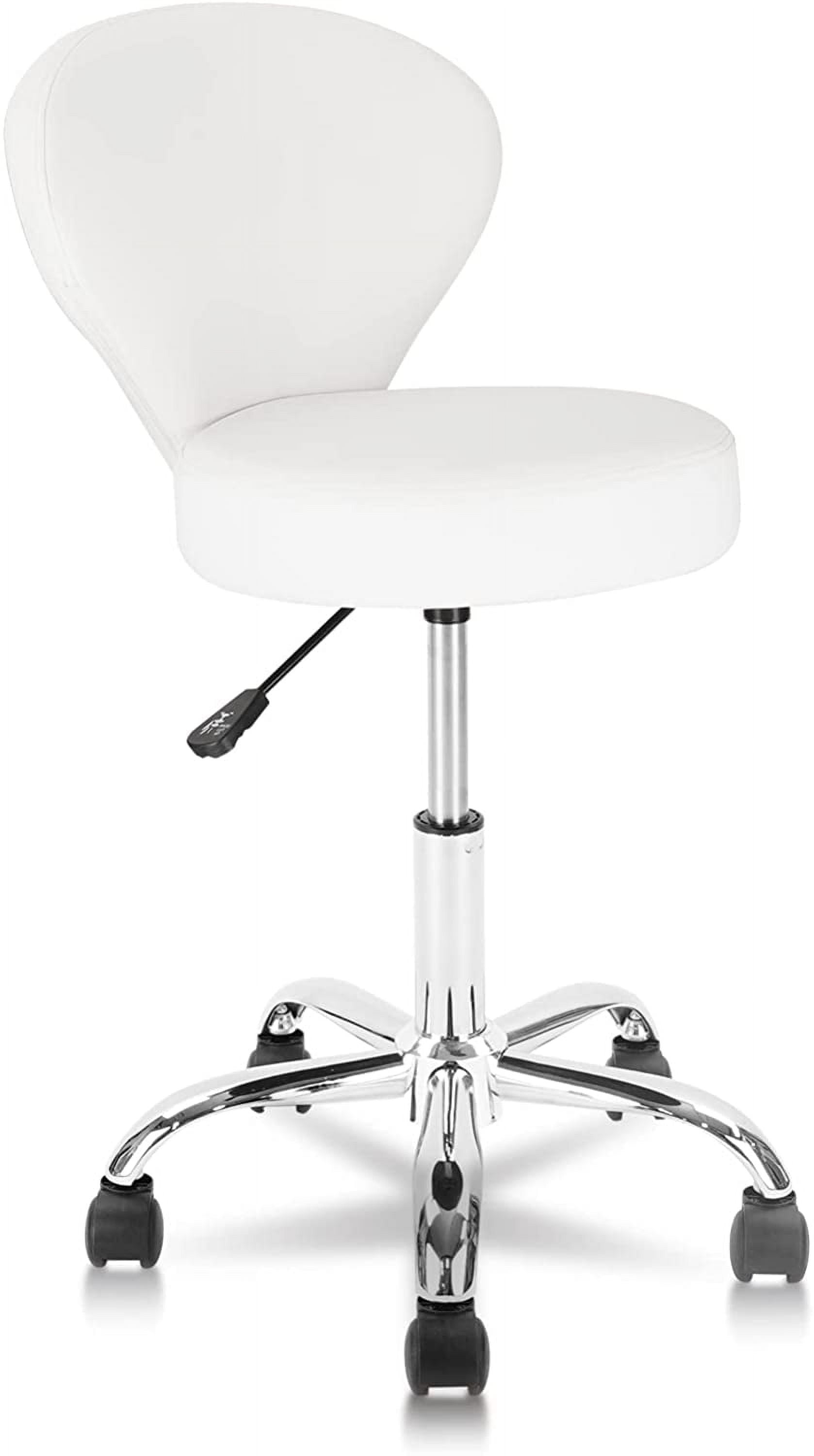 Swivel Chair WKWKER Rolling Stool Chair With Backrest