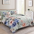 thumbnail image 2 of Juego de edredón Luxudecor Floral King Size 7 piezas, color verde, 2 of 8