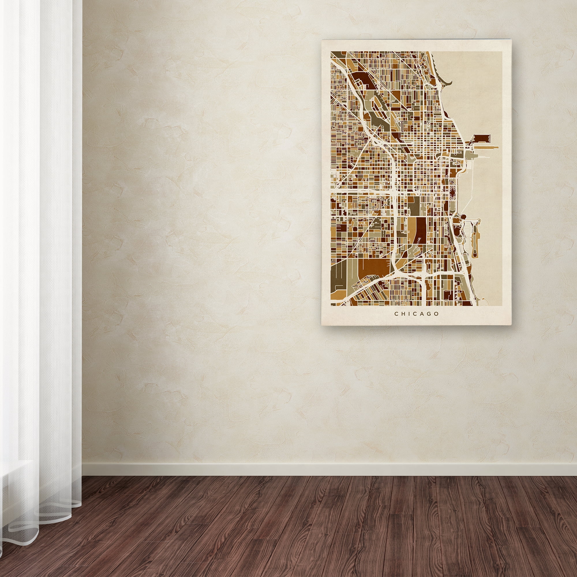 Michael Tompsett 'Chicago City Street Map' Canvas Art