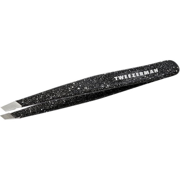 Pinza de cejas Tweezerman, obliqua clásica de color Negro Onix - Pinzas de para Depilación, de Acero Inoxidable