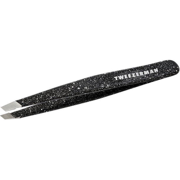 Pinza de cejas Tweezerman, obliqua clásica de color Negro Onix - Pinzas de para Depilación, de Acero Inoxidable