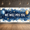 thumbnail image 7 of Blue Watercolor Background Banner with Balloons Stars and the Text We Will Miss You Farewell Party Decorations Photography Props Party Supplies Decor Backdrop, 7 of 7