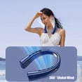 thumbnail image 4 of Portable Hanging Fan - Hands Free Bladeless Fan - Operated Wearable Personals Fan - Leafless Rechargeable - Headphone Design - USB Powered Hanging Nec_Perfect Gift, 4 of 5