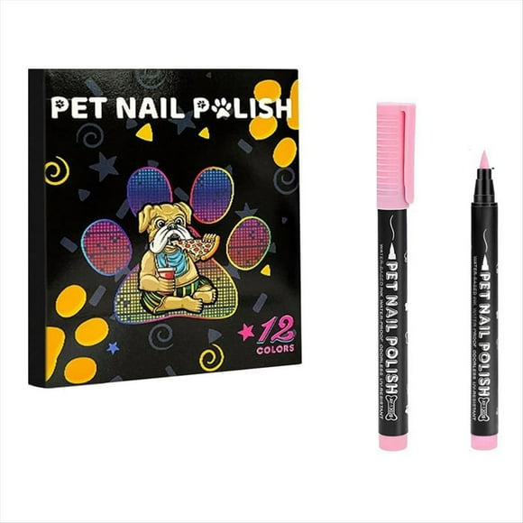 Esmalte de Uñas para Mascotas para Gatos, de Secado Rápido, Multiusos, Juego de 12 Colores, Apto para Gatos