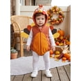 thumbnail image 6 of RUINIXCW Newborn Baby Girl Boy Thanksgiving Turkey Costume Kids Halloween Spider Costume Infant Baby Boy Girl Fall Winter Clothes Warm Fleece Romper Sleeveless Hooded Zip Up Bodysuit Jumpsuit, 6 of 10