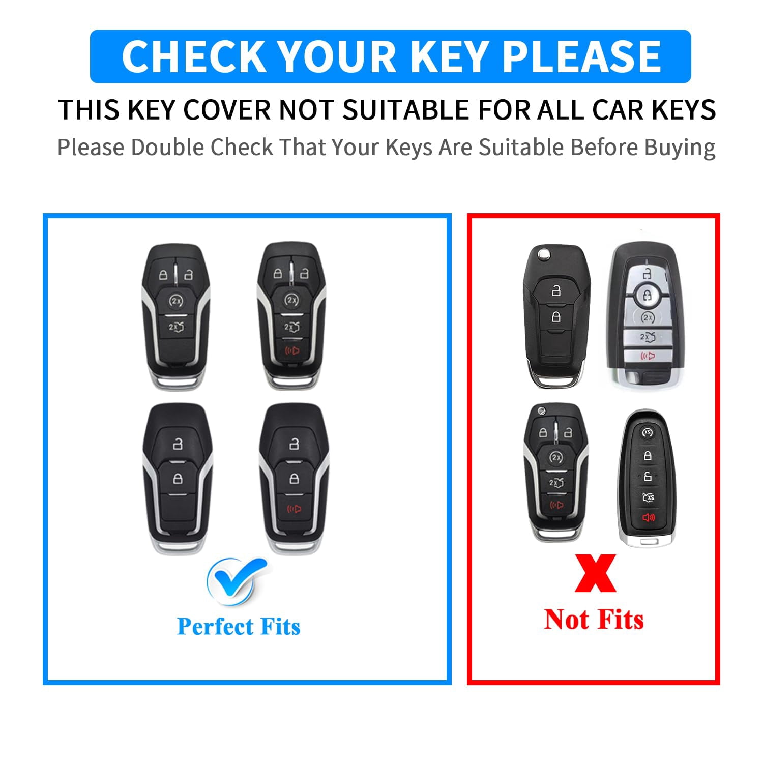 for Ford Key fob Cover,TPU Car Key Case Protector with Keychain Compatible with Ford Fusion F-150 Edge Explorer Mustang Lincoln MKZ MKC 2/3/4/5 Buttons Smart Key