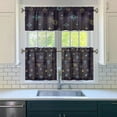 thumbnail image 3 of Kitchen Curtains 24 Inch Short - 3 Panel Set, Rod Pocket Window Curtain, 100% Polyester for Farmhouse, Cafe, Kitchen, Living Room, Bedroom, Galaxy & Space-Themed Design, Easy Wash, 3 of 6