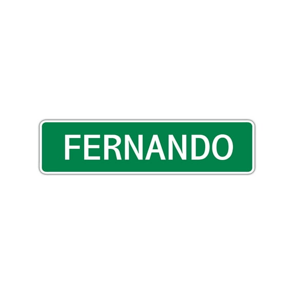 Fernando Boys Children Name Wall Plaque Decoration Letter Printed Label Indoor Outdoor Aluminum Metal Sign 4"x18"