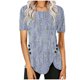 thumbnail image 1 of Blusas de Manga Corta para las Mujeres Botón Impreso Cuello Redondo Top Casual, Blusas para las Mujeres Casual, 1 of 6