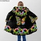 thumbnail image 2 of Capa Gruesa y cálida con capucha para hombre y mujer, abrigo con estampado 3D de mariposa hermosa, bata de lana a prueba de viento, manta con capucha-1, 2 of 3