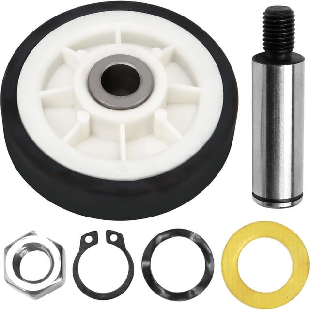 303373 12001541 Kit de Support de Tambour de Sécheuse Roue de Rouleau et Axe Pièces de Rechange Compatibles avec Maytag AP4008534 312948 – Compatible avec Crosley Jenn-Air – Remplace 3-3373 – Compatible avec Neptune Réparation EA1570070