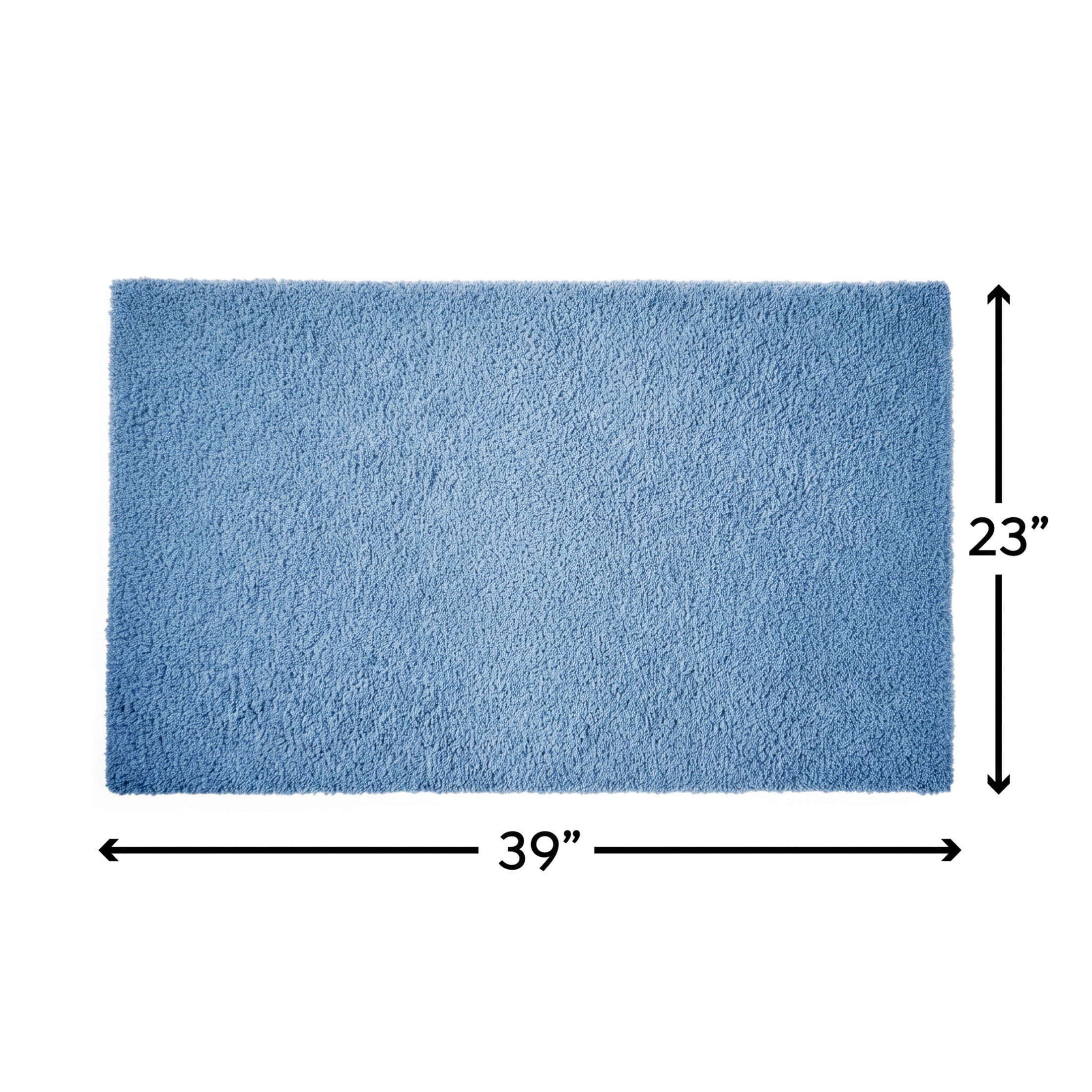 Better Homes & Gardens Ultra Soft Polyester Rug, Plush Absorbent Floor Rug with Skid-Resistant Backing, Machine Washable, 23" x 39", Blue Silver