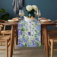thumbnail image 2 of Purple Hydrangea Table Runner - 90 Inch Long, Kitchen Dining Table Runner Dresser Scarves, Spring Eucalyptus Butterfly Grey Wooden Farmhouse Decor for Coffee Tables Wedding Party Banquet, 2 of 8