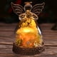 thumbnail image 1 of Figura de ángel con forma de rosa auténtica preservada en cristal con luz LED, 1 of 8