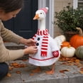 thumbnail image 4 of Porch Goose Clothes Costume, 3 Piece Holiday Snowman & Snowflake Outfit with Hat Scarf for Lawn Goose Decor, 4 of 4