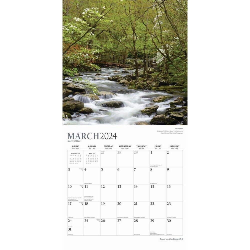 America the Beautiful 2024 Wall Calendar 12x12 by Browntrout