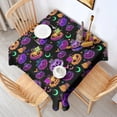 thumbnail image 2 of Neon Halloween Pumpkin Pattern Square Tablecloth,Waterproof Square Table Cover,Wipeable Spillproof Washable Table Cover for Home Kitchen Party Decor 42"X42"(107x107cm), 2 of 6