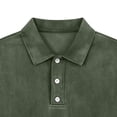 thumbnail image 5 of Zivyakyron Button Polo T Shirts for Men Casual Collared Long Sleeve Fall Loose Shirt Washed Vintage Solid Green XL, 5 of 6