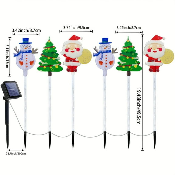 6-Pack Moving Christmas Lights Led Waterproof Solar For Outdoor Decorations