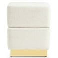 thumbnail image 3 of Furniture of America Vena Modern 15" Chenille Fabric Square Storage Stool, Beige, 3 of 14